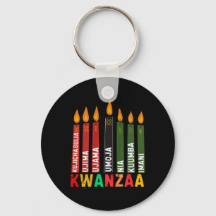 The Seven Principles Of Kwanzaa Kinara Happy Kwanz Keychain