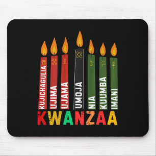 The Seven Principles Of Kwanzaa Kinara Happy Kwanz Mouse Pad