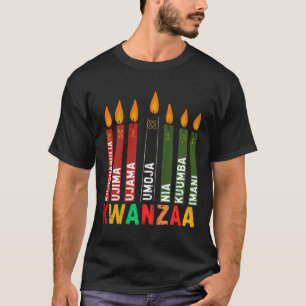 The Seven Principles Of Kwanzaa Kinara Happy Kwanz T-Shirt