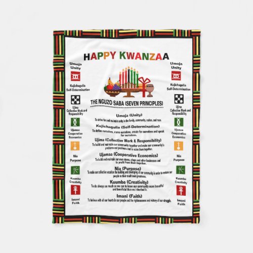 The Seven Principles Of Kwanzaa Kwanzaa Fleece Blanket