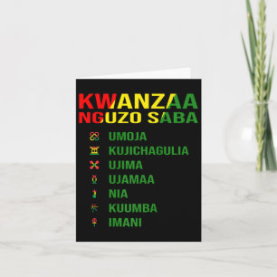 The Seven Principles Of Kwanzaa - Nguzo Saba Card