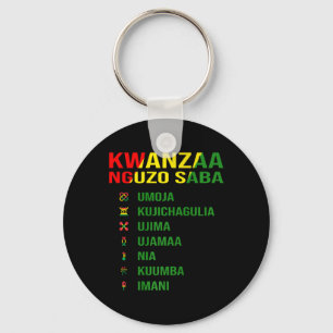 The Seven Principles Of Kwanzaa - Nguzo Saba Keychain
