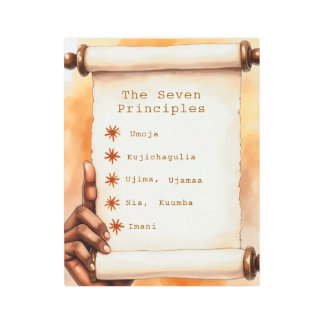 The Seven Principles of Kwanzaa (Nguzo Saba) Metal Print