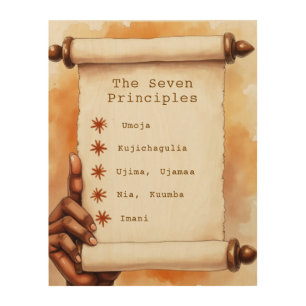 The Seven Principles of Kwanzaa (Nguzo Saba) Wood Wall Art