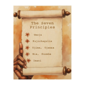 The Seven Principles of Kwanzaa (Nguzo Saba) Wood Wall Art