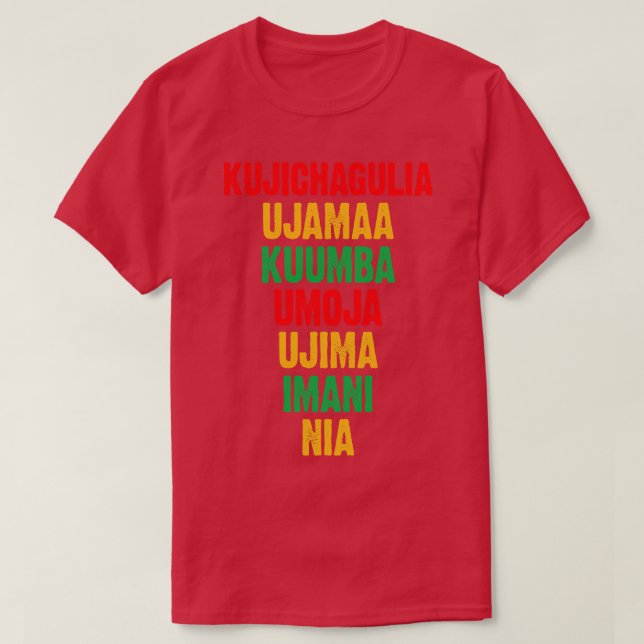 The Seven Principles of Kwanzaa T-Shirt (Design Front)
