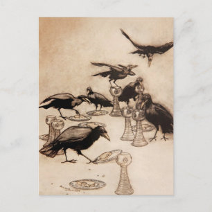 “The Seven Ravens” Watercolor by Arthur Rackham Postcard