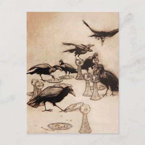 The Seven Ravens Watercolor by Arthur Rackham Postcard