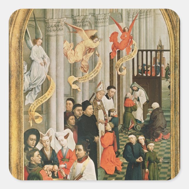 The Seven Sacraments Altarpiece Square Sticker (Front)