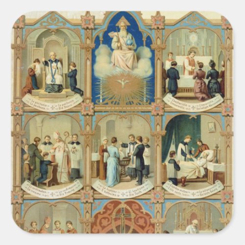 The Seven Sacraments Square Sticker