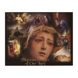 The Seven Sorrow of Our Lady. Wood Wall Art