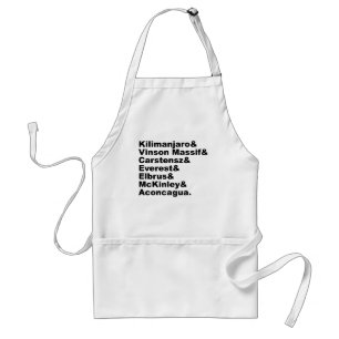 The Seven Tallest Mountains On Each Continent Adult Apron