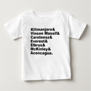 The Seven Tallest Mountains On Each Continent Baby T-Shirt