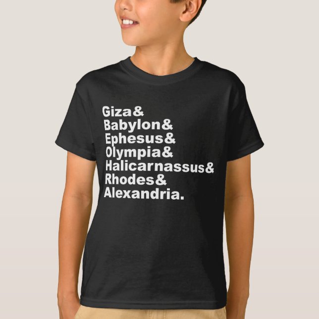 The Seven Wonders Of The Ancient World T-Shirt (Front)