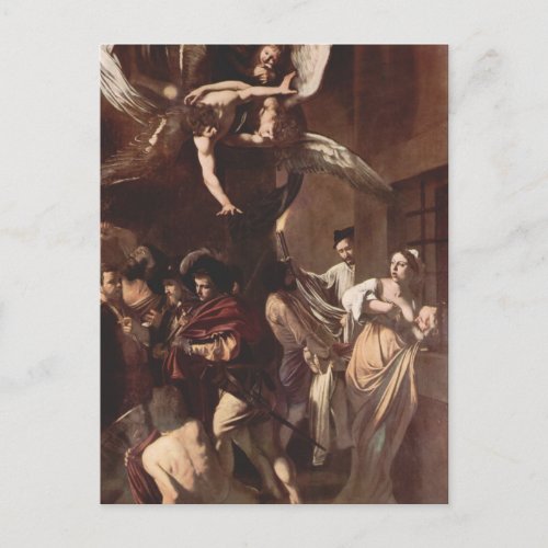 The Seven Works of Mercy by Caravaggio Postcard