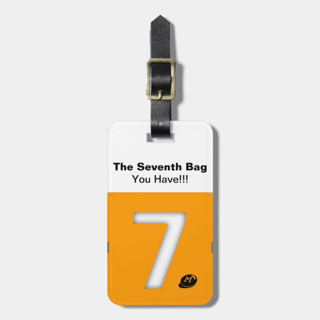 The Seventh Bag Custom Monogram Travel Luggage Tag (Front Vertical)