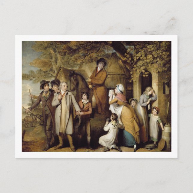 The Severe Steward, or Unfortunate Tenant (oil on Postcard (Front)