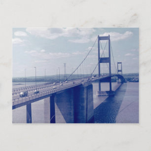 The Severn Bridge from Aust (1970s) Postcard