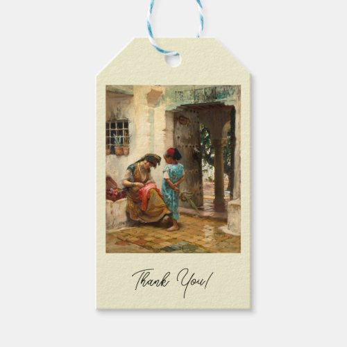The Sewing Lesson by Frederick Bridgman Gift Tags