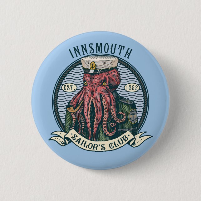 The Shadow over Innsmouth Lovecraft Cthulhu Sailor Button (Front)