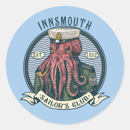 The Shadow over Innsmouth Lovecraft Cthulhu Sailor Classic Round Sticker