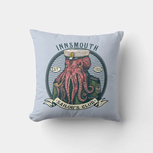 The Shadow over Innsmouth Lovecraft Cthulhu Sailor Throw Pillow (Front)