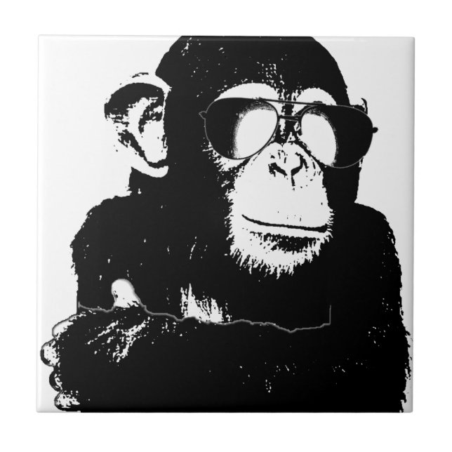 The Shady Monkey.gif Ceramic Tile (Front)