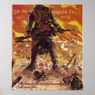 The shall not pass! (1918)_Propaganda poster