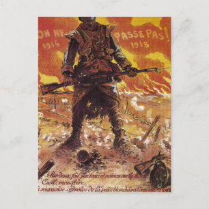 The shall not pass! (1918)_Propaganda poster Postcard