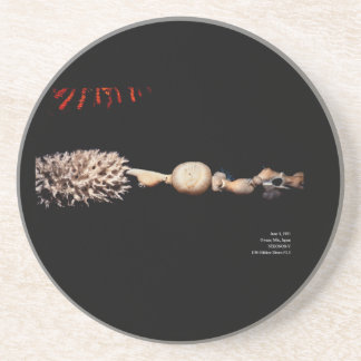 The Shapes of the Sea in the pitch-black  Wall Art Coaster