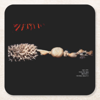 The Shapes of the Sea in the pitch-black  Wall Art Square Paper Coaster