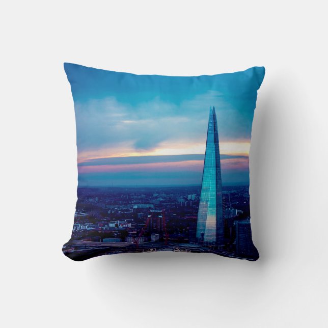 The Shard at Dusk Throw Pillow (Front)