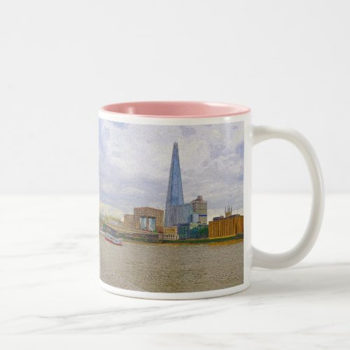 The Shard Thames River London England Two_Tone Coffee Mug