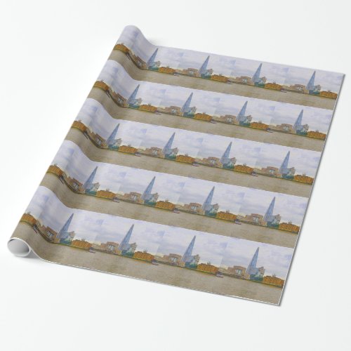 The Shard Thames River London England Wrapping Paper