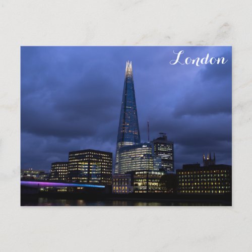 The Shard Tower at Night London England Postcard