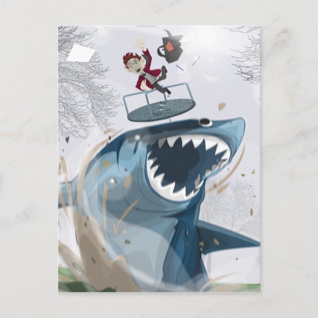 The Shark in the Park (Original Artwork) Postcard (Front)