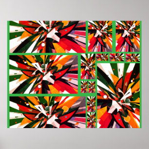 The Sharp Edges of Colors Retro Colors on a Wall Poster