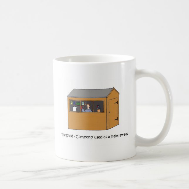 The Shed as a  Male Retreat Man Cave Humor Coffee Mug (Right)