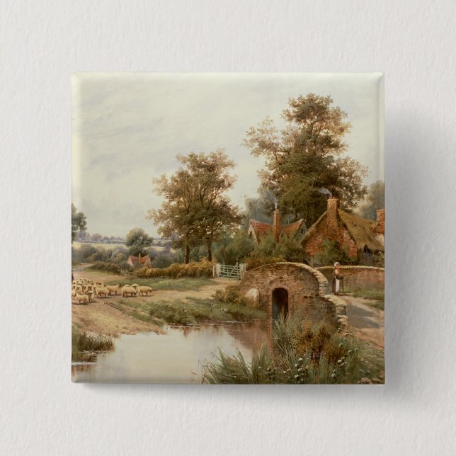 The Sheep Drover Pinback Button (Front)