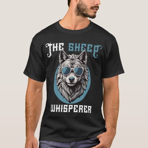 The Sheep Whisperer Cool Wolf Mens T_Shirt