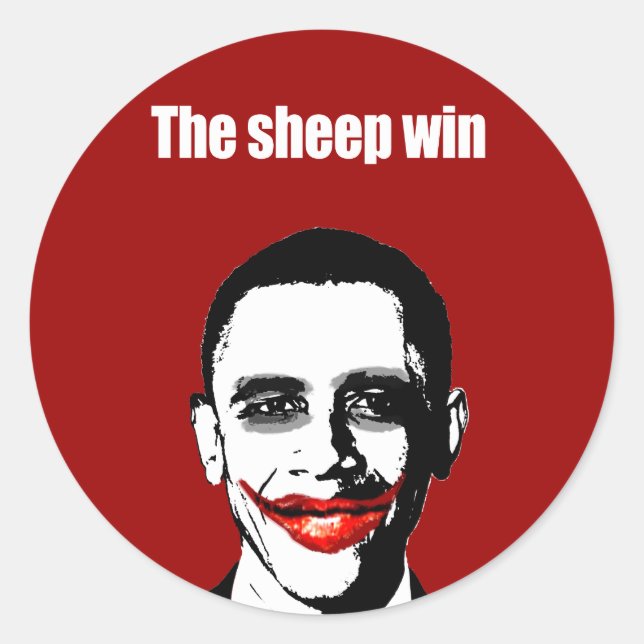 THE SHEEP WIN CLASSIC ROUND STICKER (Front)