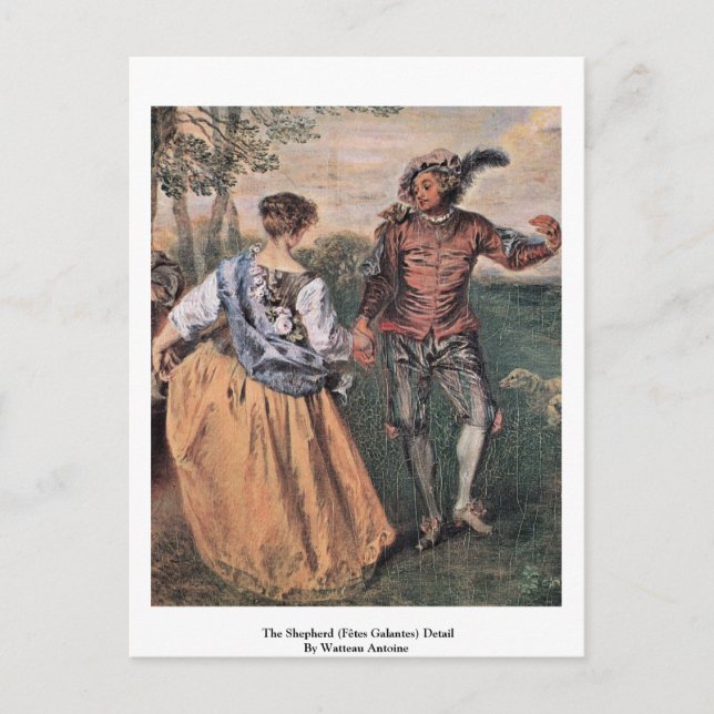 The Shepherd (Fêtes Galantes) Detail Postcard (Front)