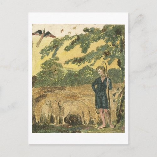 The Shepherd from Songs of Innocence 1789 col Postcard