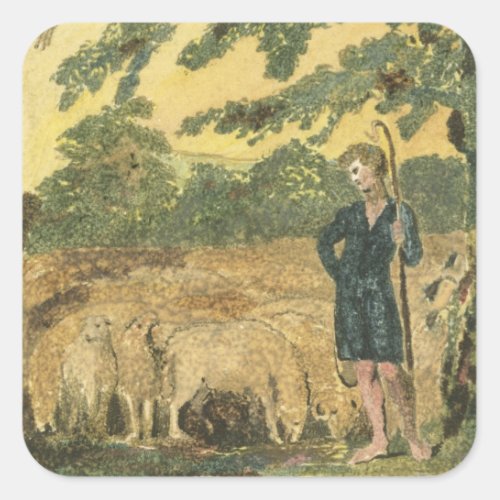 The Shepherd from Songs of Innocence 1789 col Square Sticker