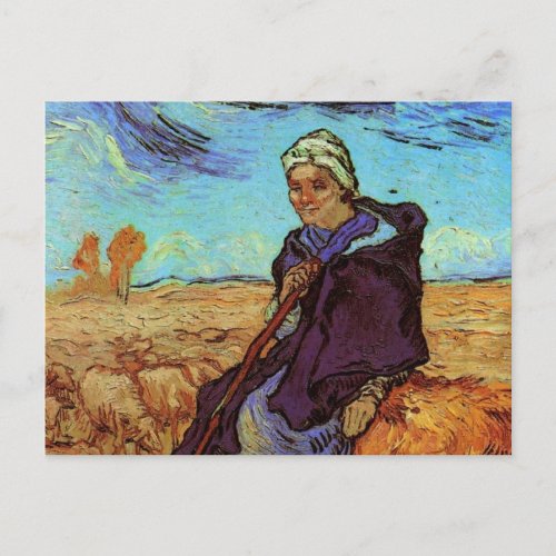 The Shepherdess after Millet by Vincent van Gogh Postcard