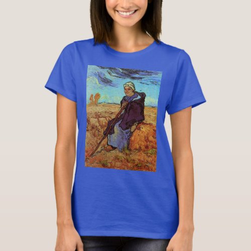 The Shepherdess after Millet by Vincent van Gogh T_Shirt