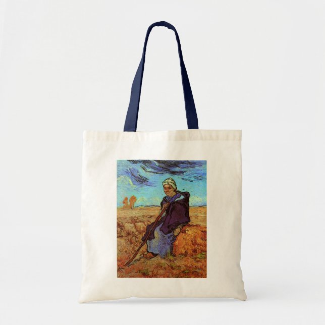 The Shepherdess (after Millet) by Vincent van Gogh Tote Bag (Front)