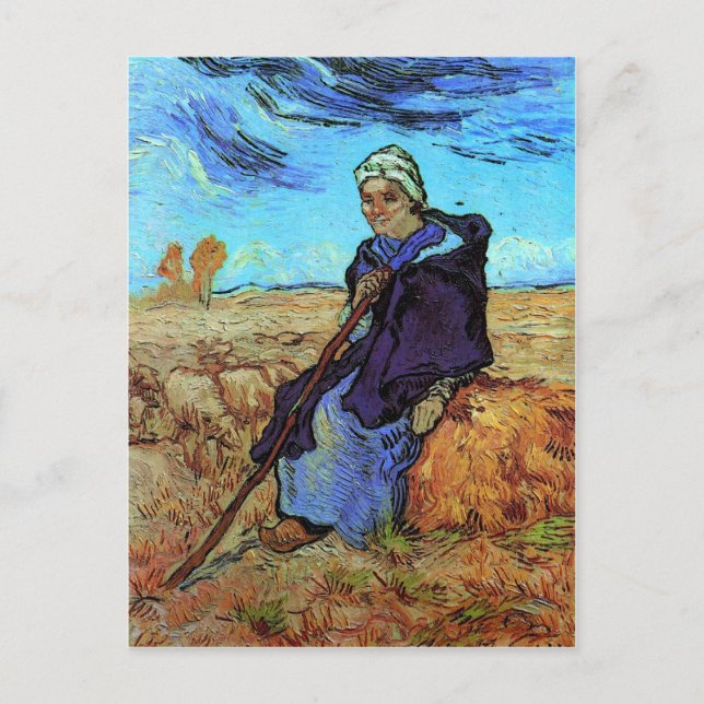 The Shepherdess (after Millet) Van Gogh Fine Art Postcard (Front)