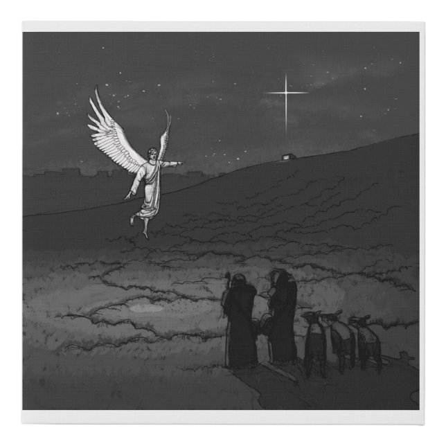The Shepherds And The Angel Faux Canvas Print (Front)