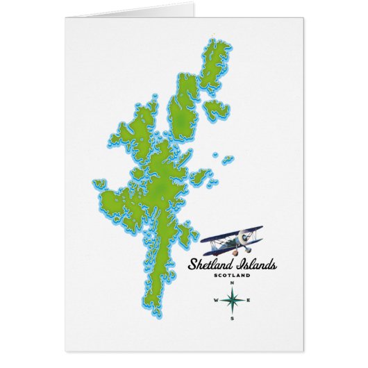 The Shetland Islands map Cards (Front)